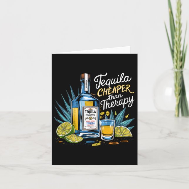 Retro Tequila Drinking Tequila Cheaper than A Ther Kort (Framsida)