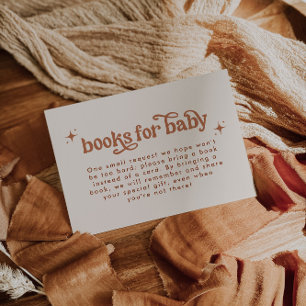 Retro Terracotta Baby Shower Bokar för Baby Tilläggskort