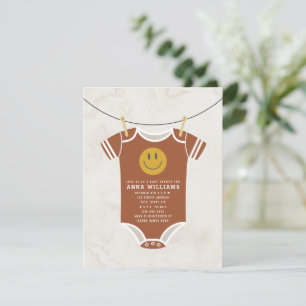 Retro Terracotta Bodydress Clothesline Baby Shower Inbjudningar