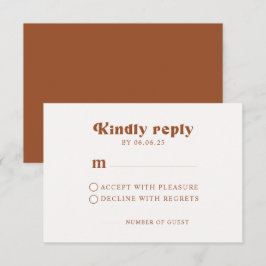 Retro Terracotta Bröllop OSA Card Kort