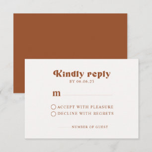 Retro Terracotta Bröllop OSA Card Kort
