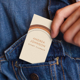 Retro Terracotta Cream 60-tal 70-tal Regnbåge Rand Visitkort