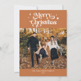 Retro Terracotta-julfotoportet Julkort