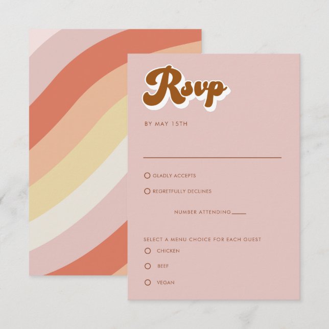 Retro Terracotta OSA-höljeskort Inbjudningar (Fram/baksida)