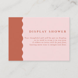 Retro Terracotta & Rosa Vågigt Visning Shower Tilläggskort