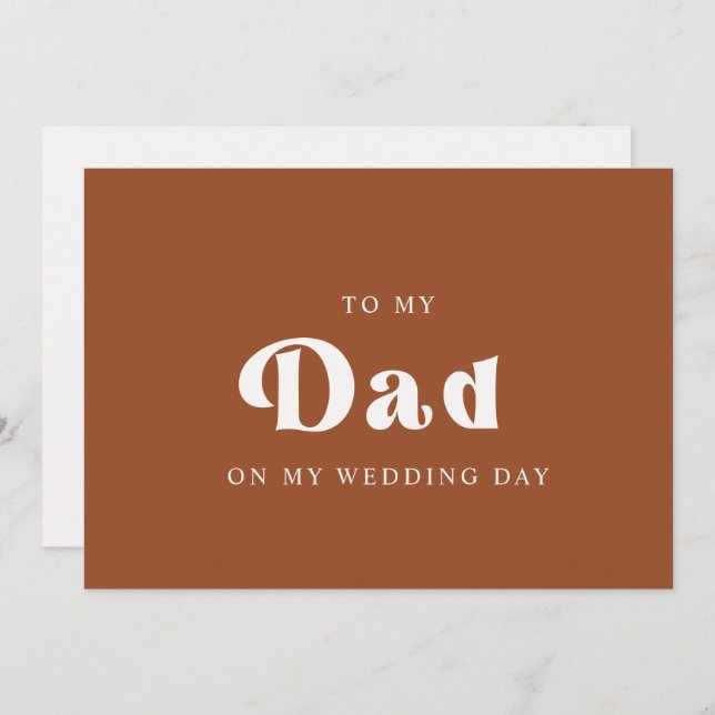 Retro Terrakotta Till min pappa på min bröllopsdag (Fram/baksida)