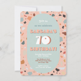 Retro Terrazzo Hippie Boho Birthday Inbjudningar