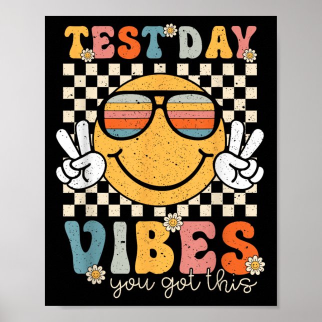 Retro Test Day Vibes You Got This Motivation Teach Poster (Framsidan)