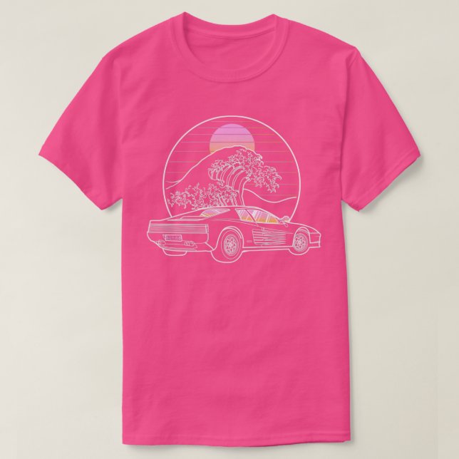 Retro Testarossa japansk våg T Shirt (Design framsida)