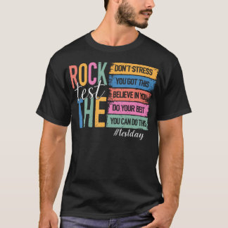 Retro testdag Rock The Test Motiverande lärare T Shirt
