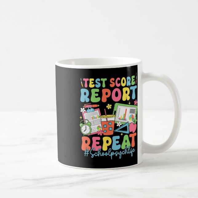 Retro testresultat rapport upprepa skolpsyk tillba kaffemugg (Höger)