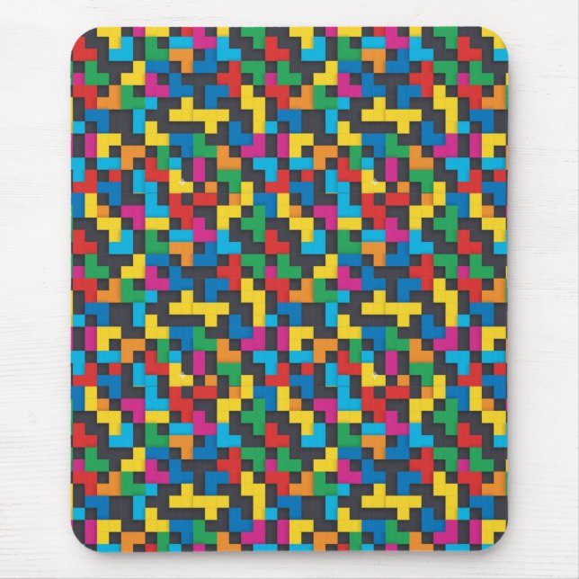 Retro Tetris Blocks Seamless Pattern Musmatta (Framsidan)