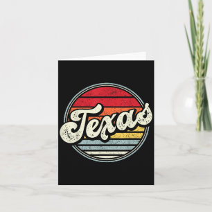 Retro Texas Home State Coola 70:e Stil Sunset Mana Kort