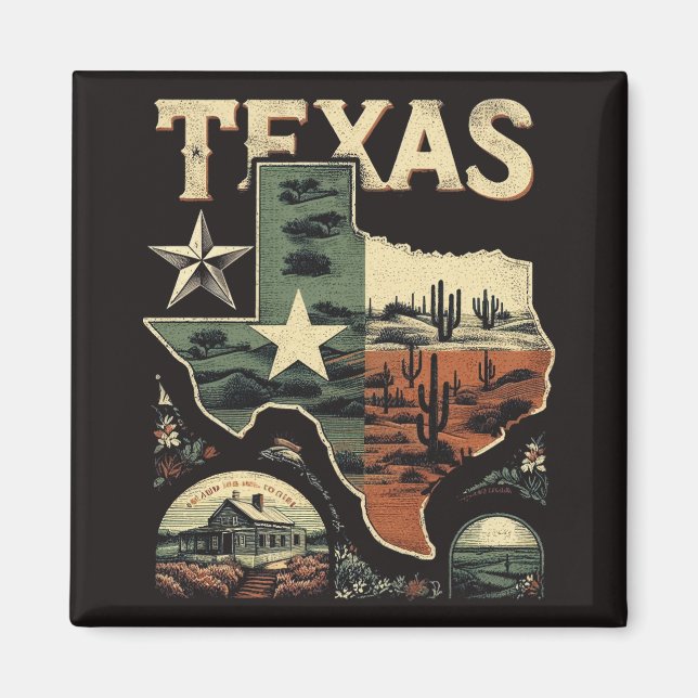 Retro Texas Magnet (Framsidan)