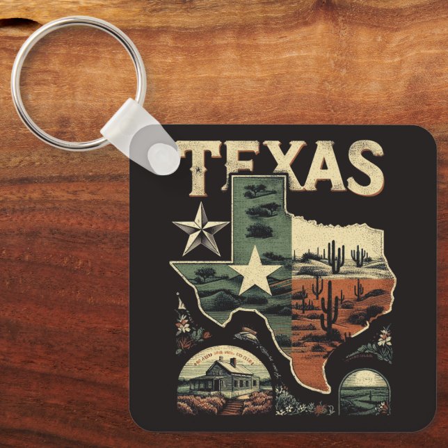 Retro Texas Nyckelring (Framsida)
