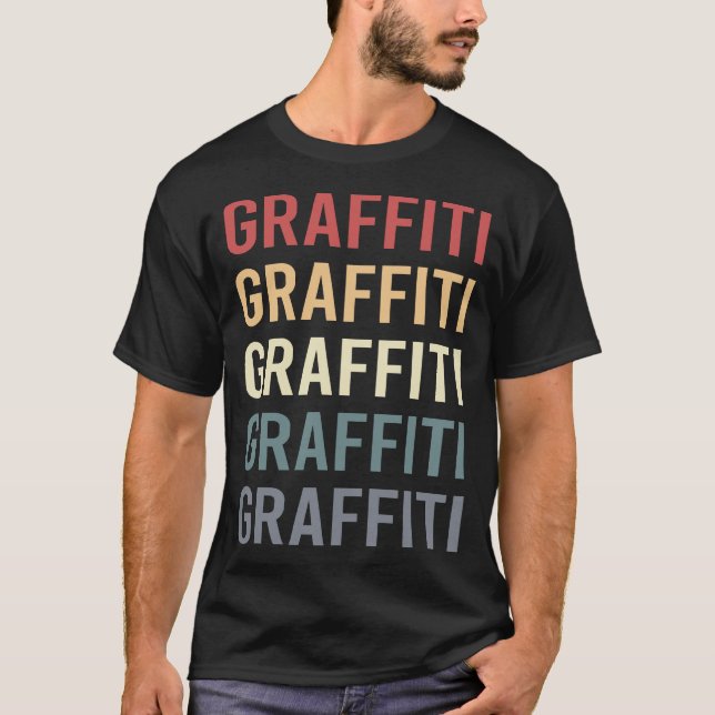 Retro Text Graffiti T Shirt (Framsida)