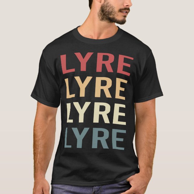 Retro Text Lyra T Shirt (Framsida)