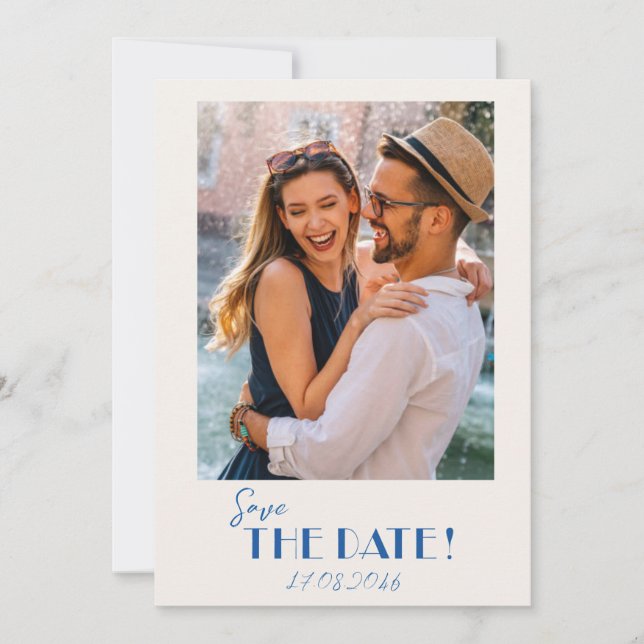 Retro Text och Photo Bröllop spara datum Datumet (Framsida)