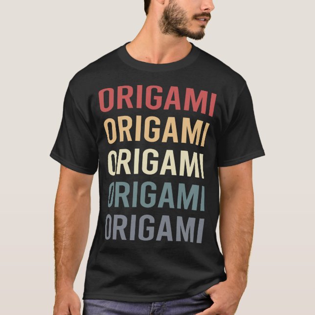 Retro text Origami T Shirt (Framsida)
