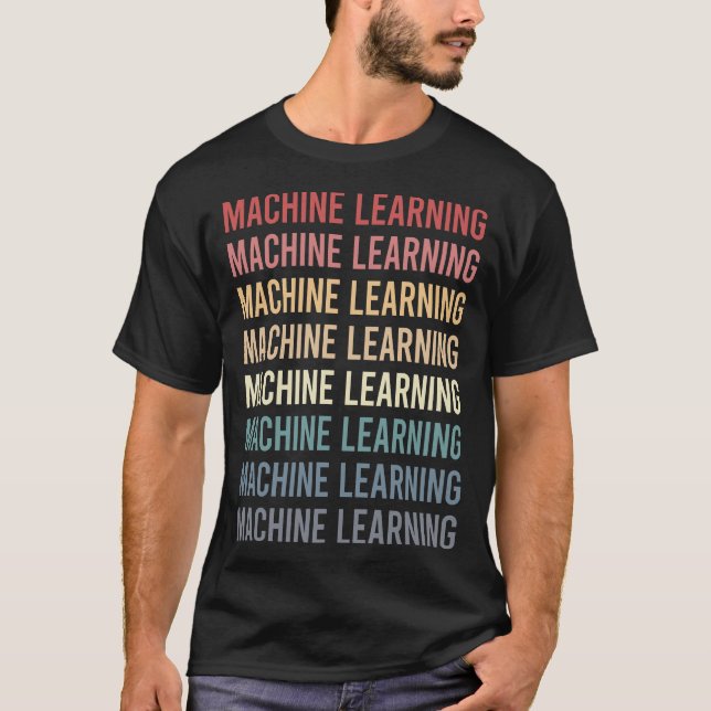 Retro textmaskininlärning t shirt (Framsida)