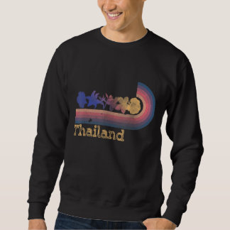 Retro Thailand Tropical Flowers 80's Stil Surfing Lång Ärmad Tröja