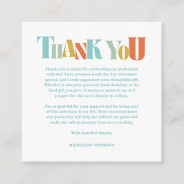 Retro Thank You Graduation Checkerboard Tilläggskort