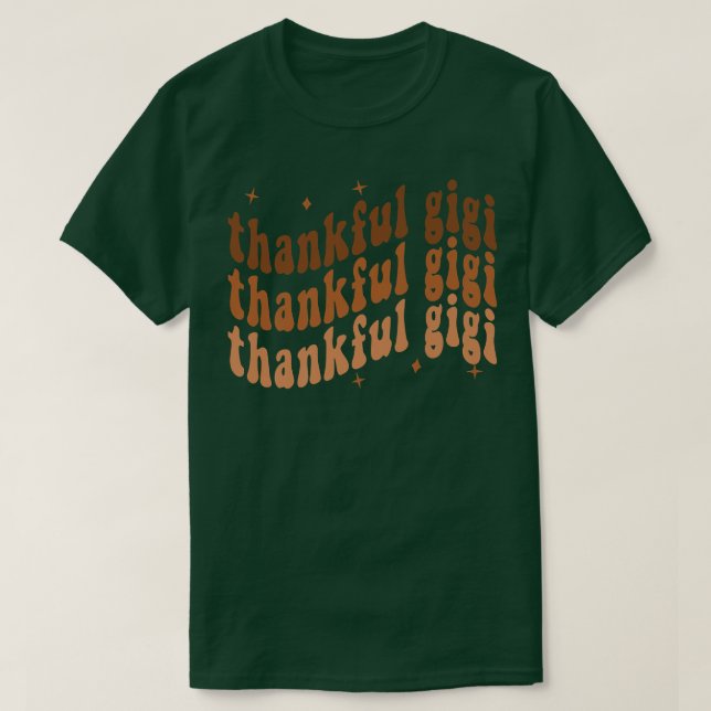 Retro Thankful Gigi Cheetah Gigi Life Fall Thanksg T Shirt (Design framsida)