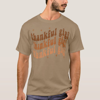 Retro Thankful Gigi Cheetah Gigi Life Fall Thanksg T Shirt