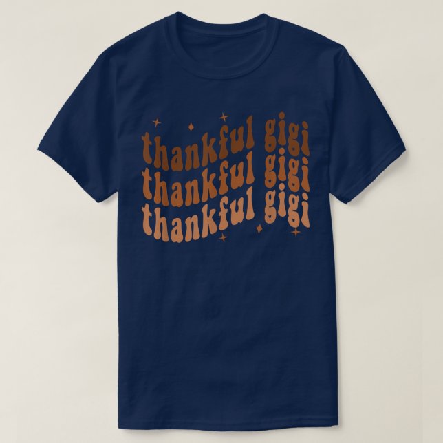 Retro Thankful Gigi Cheetah Gigi Life Fall Thanksg T Shirt (Design framsida)
