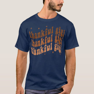Retro Thankful Gigi Cheetah Gigi Life Fall Thanksg T Shirt
