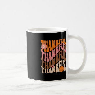Retro Thankful Kärlek Fall Thanksgiving Groovy Pum Kaffemugg