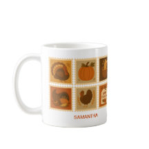 Retro Thanksgiving Frimärke Collage Personlig