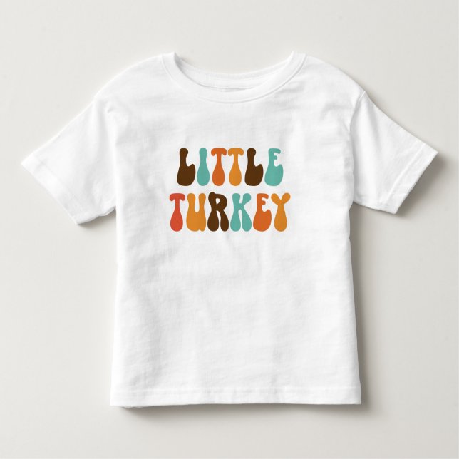 Retro Thanksgiving Liten Turkkyttja T Shirt (Framsida)