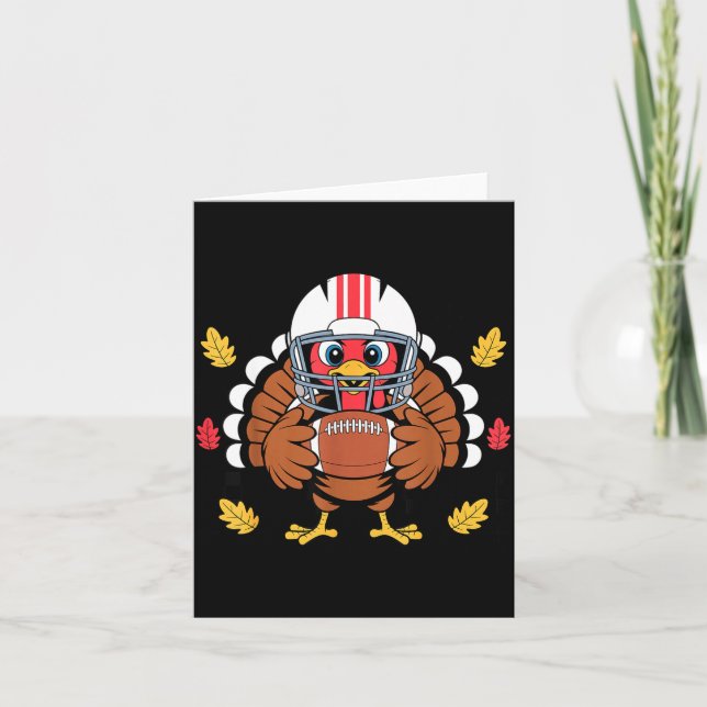 Retro Thanksgiving Turkey Football Toddler Boys Ki Kort (Framsida)