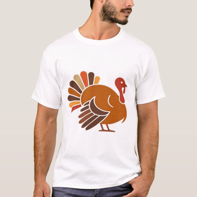 Retro Thanksgiving Turkey � Höstskörd Design Cl T Shirt (Framsida)