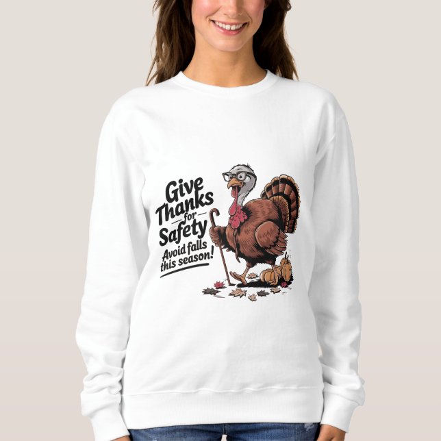 Retro Thanksgiving Turkey Safety - Ge tack T Shirt (Framsida)