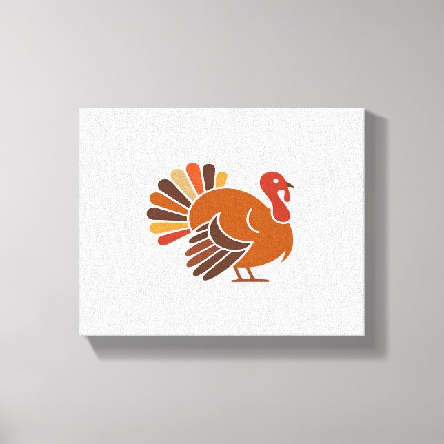 Retro Thanksgiving Turkiet - Fall Harvest Design C Canvastryck (Framsida)