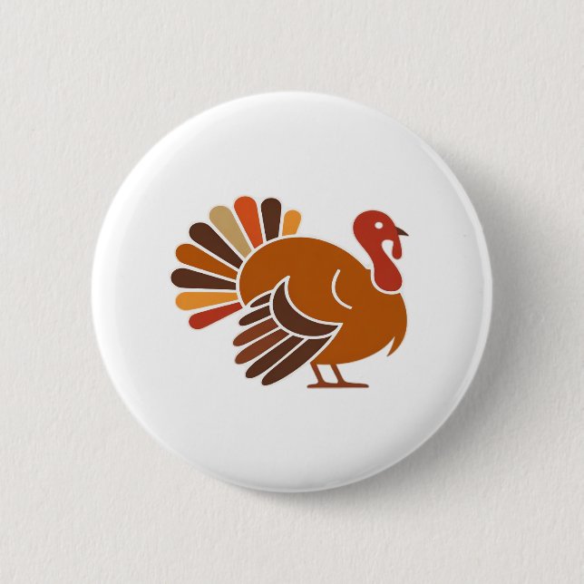 Retro Thanksgiving Turkiet - Fall Harvest Design C Knapp (Framsida)