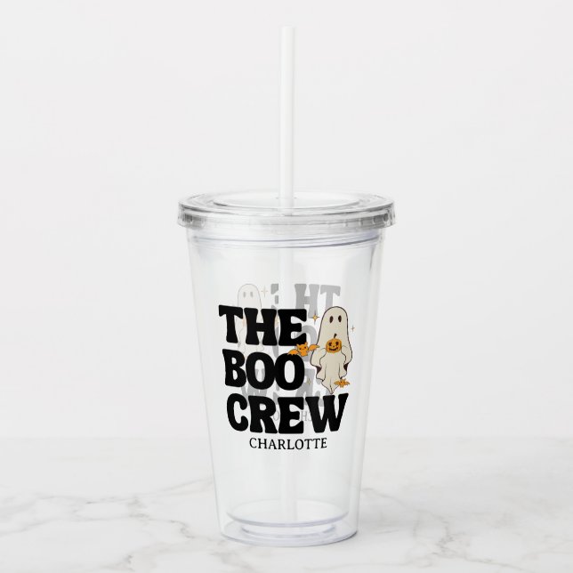 Retro The Boo Crew Kuslig Halloween Take Away Mugg (Framsida)