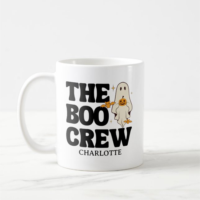  Retro The Boo Crew Spooky Halloween Kaffemugg (Vänster)