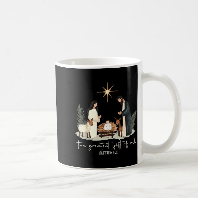 Retro The Greatest Gift Of All Jesus Nativity Chri Kaffemugg (Höger)
