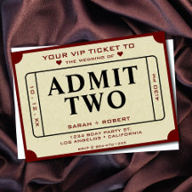 Retro Theater Movie Biljett Stub Admit Två Bröllop