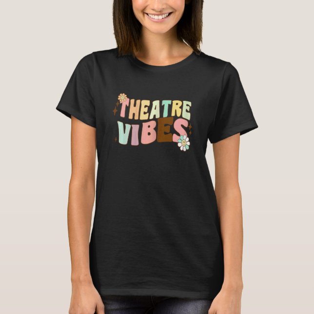 Retro Theatre Vibes Teacher Women Kids Auditorium  T Shirt (Framsida)