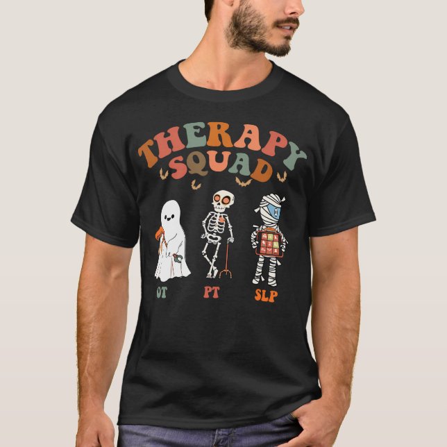 Retro Therapy Squad SpT Team Halloween Funny T Shirt (Framsida)