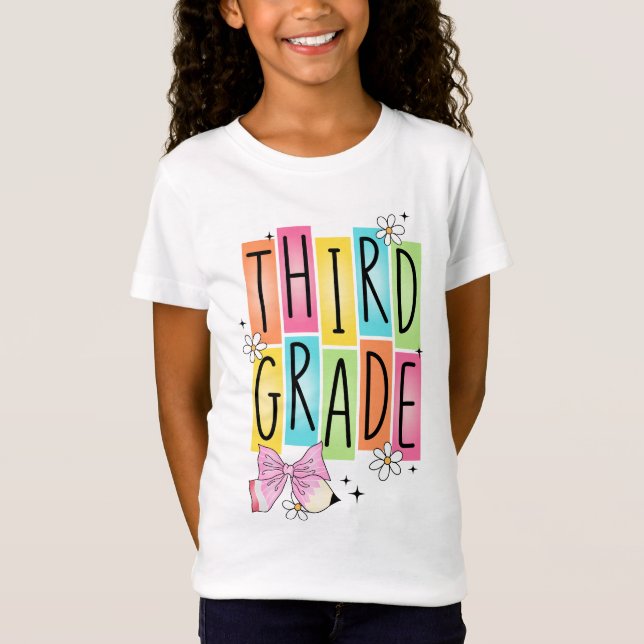 Retro Third Grade  T Shirt (Framsida)