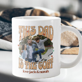 Retro This Dad is the Goat Photo Mug Jumbo Mugg