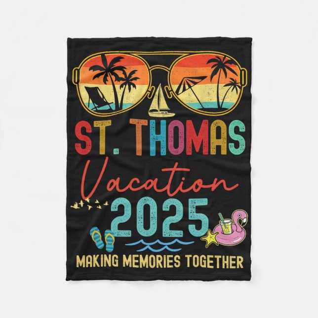 Retro Thomas Vacation 2025 Memories Matching G Fleecefilt (Framsidan)