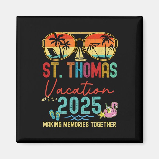 Retro Thomas Vacation 2025 Memories Matching G Magnet (Framsidan)