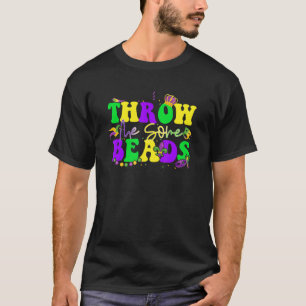 Retro Throw (stöt mig) Pärlor Mardi Gras Tjock tis T Shirt