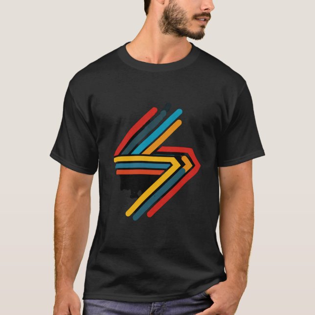 Retro Thunderbolt Grafisk T-Shirt (Framsida)